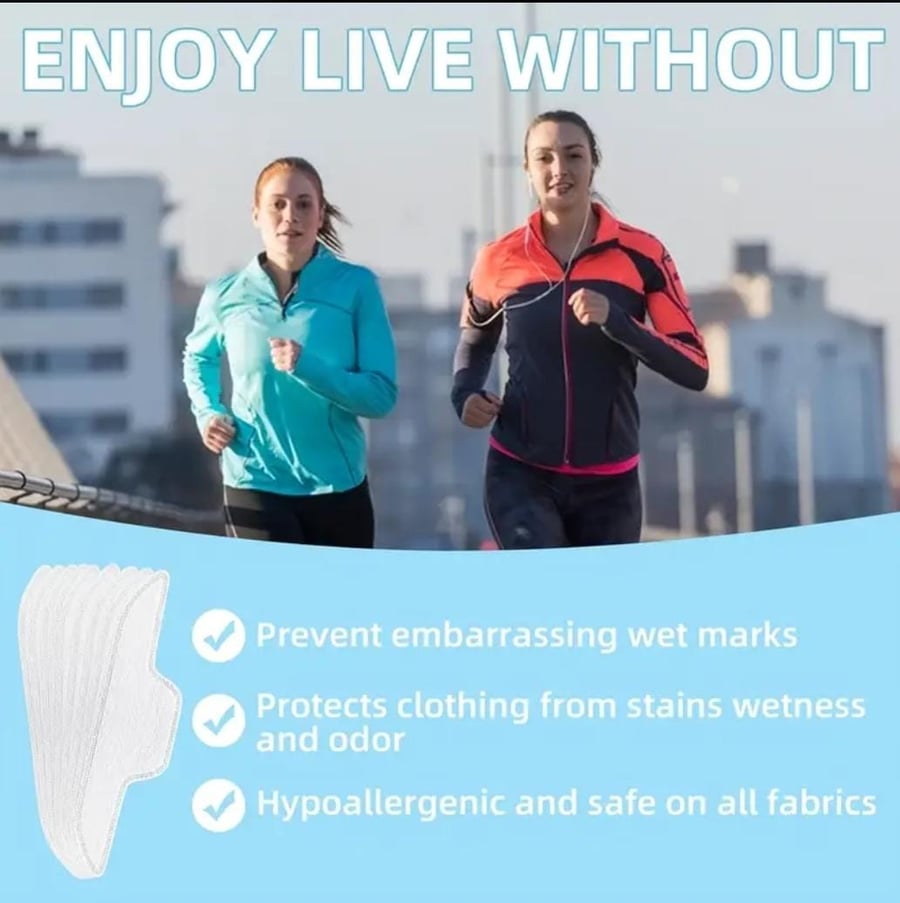 10-Pack Unisex Collar Sweat Pads - Extra Adhesive Neck Protectors for Shirts, Invisible & Comfortable, Ideal for Men & Women, Non- Fabric, White, Neck Sweat Protection, Discreet Design, Secure Fit Design عبوة من 10 وسادات عرق للرقبة للجنسين - واقيات رقبة 