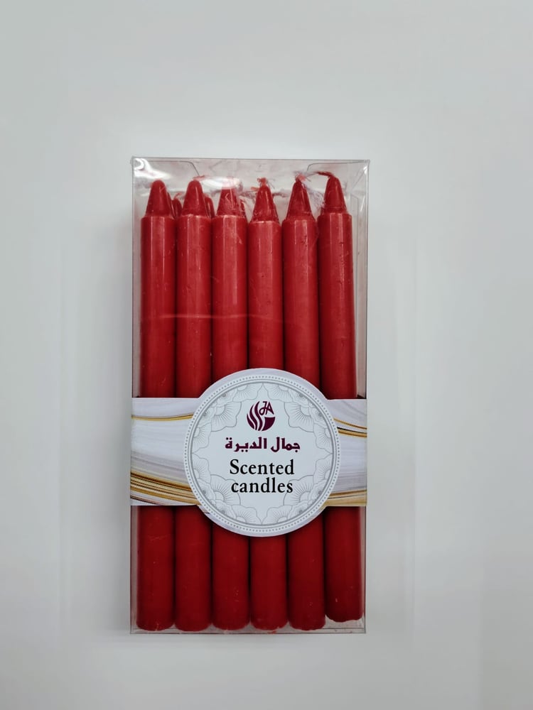 Scented Candles Red 18 Pieces Set 14 cm, مجموعة شموع معطرة حمراء مكونة من 18 قطعة، 14 سم