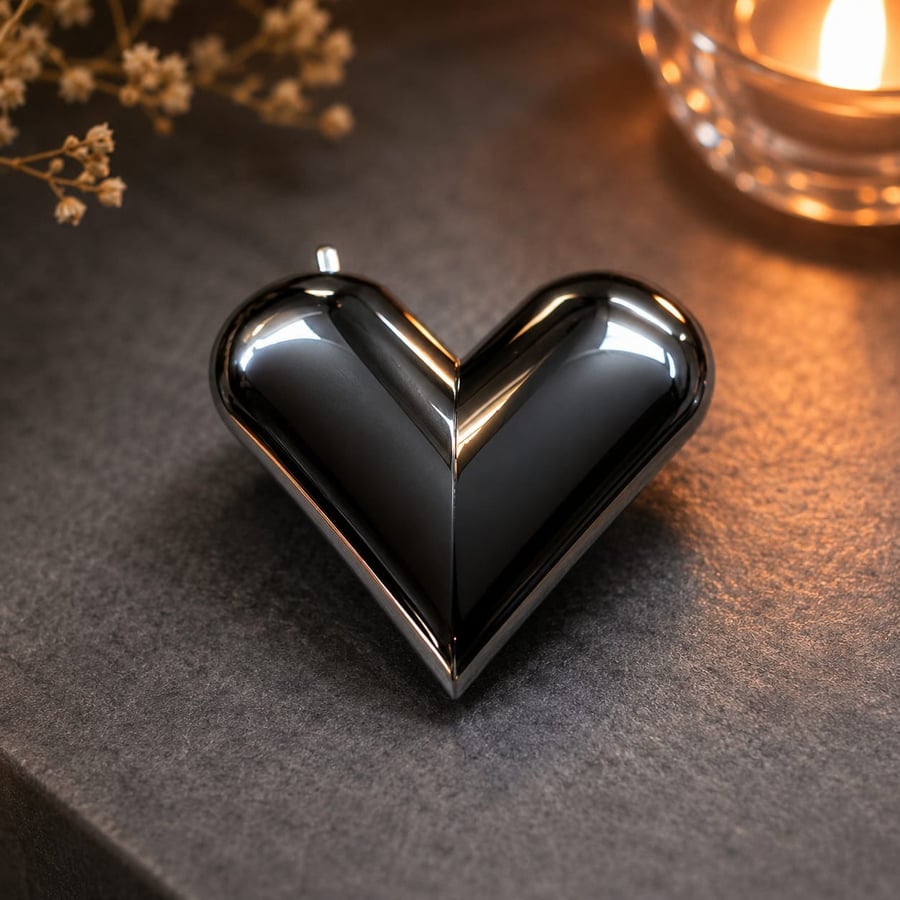 Heart Shape Gas Lighter Silver ولاعة غاز فضية على شكل قلب