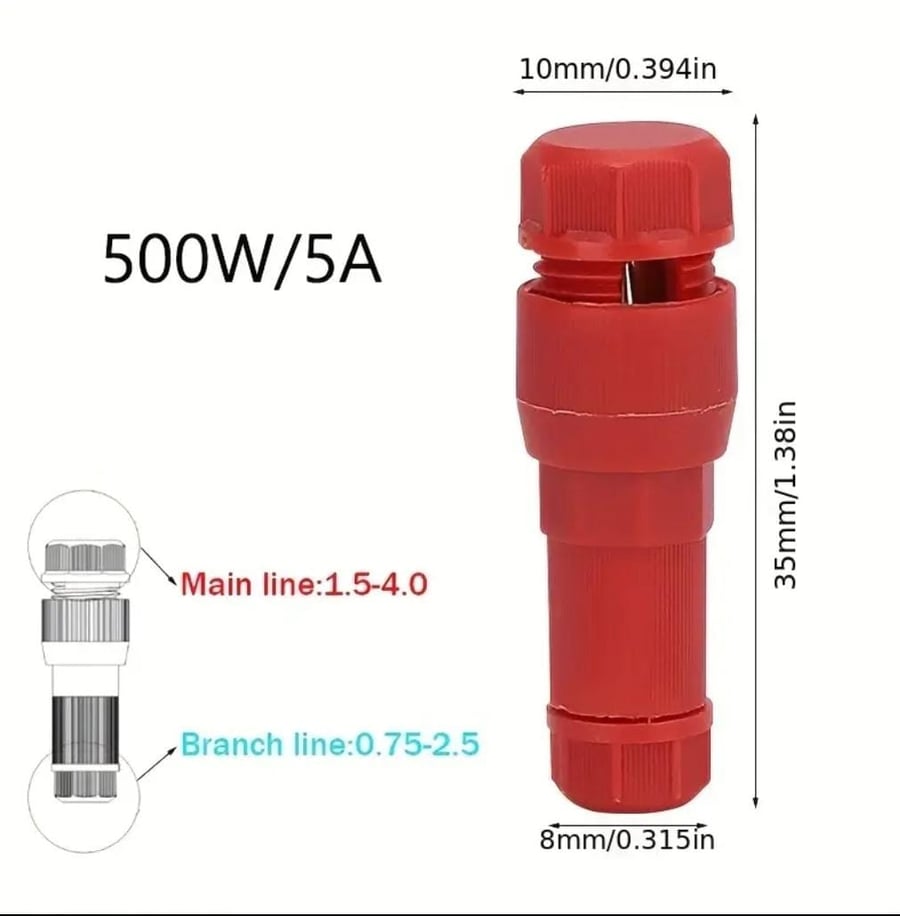 10pcs Low Voltage Quick Lock Piercing T-Tap Terminal Block Kit,Blue 5pcs+Red 5pcs مجموعة كتلة طرفية T-Tap سريعة الثقب من 10 قطع ذات جهد منخفض، 5 قطع باللون الأزرق + 5 قطع باللون الأحمر
