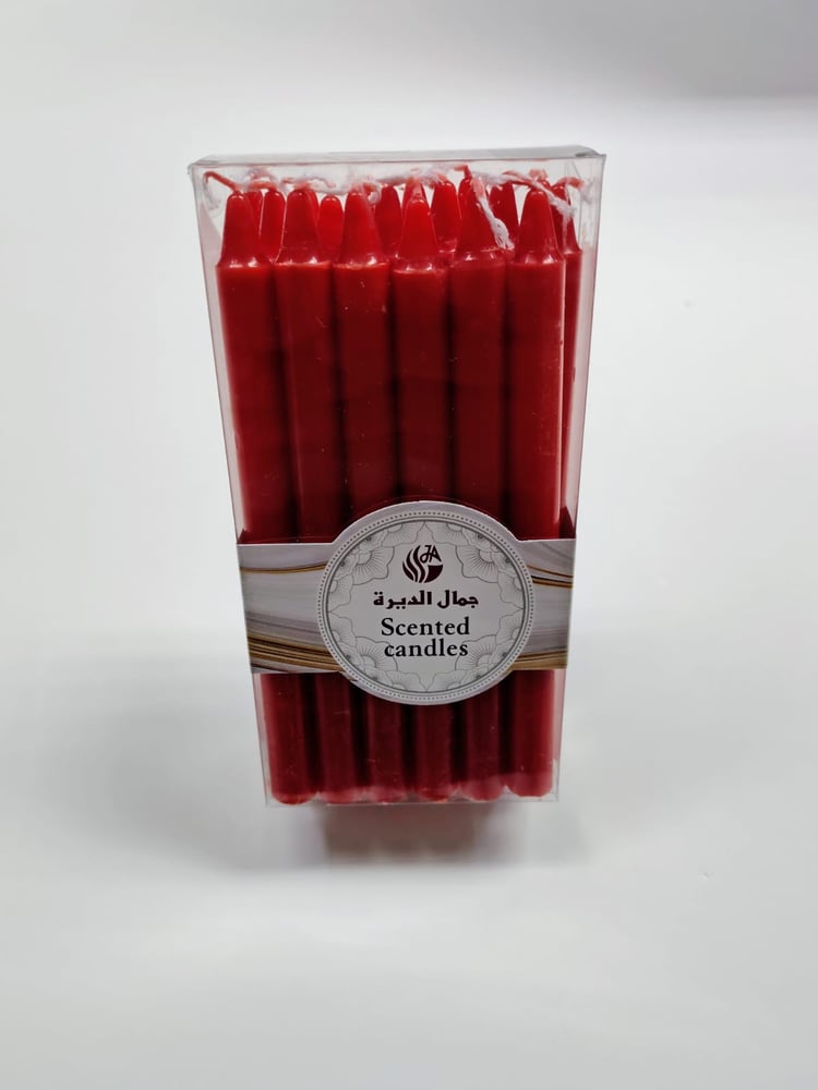 Scented Candles Red 18 Pieces Set 14 cm, مجموعة شموع معطرة حمراء مكونة من 18 قطعة، 14 سم