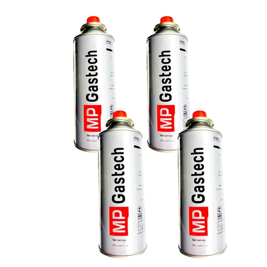 MP GASTECH Butane Gas 220g Set 4 Pieces مجموعة غاز البوتان من إم بي جاستيك، 220 غرام، 4 قطع