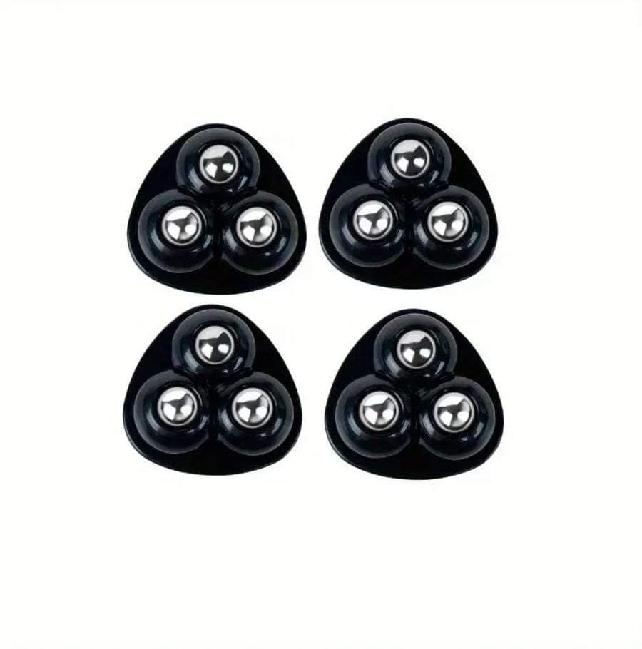 4pcs Self Adhesive Caster Mini Wheels With 360 Degree Swivel, Stainless Steel Paste Universal Pulley, Rotation Sticky Pulley For Storage Box Trash 4 قطع عجلات صغيرة ذاتية اللصق مع دوران 360 درجة، بكرة عالمية من عجينة الفولاذ المقاوم للصدأ، بكرة لاصقة دوار