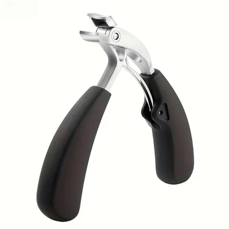 1pc Professional Nail Clipper, Modern Style, Stainless Steel Blade, Concave, Wide Opening, Long Handle, Curved Corneal Trimmer