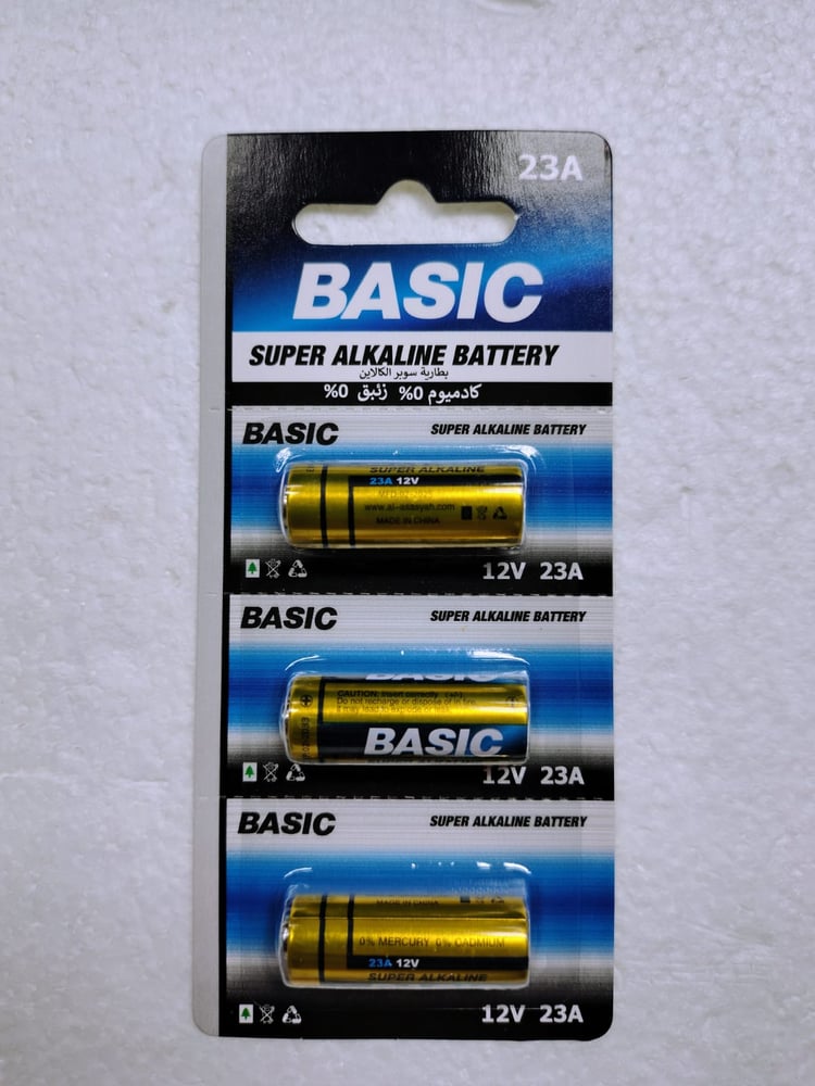 Super Alkaline Battery 12V, 23A, 3Pcs ,بطارية قلوية فائقة 12 فولت، 23 أمبير، 3 قطع
