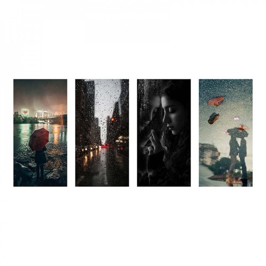 لوحة فنية جدارية لديكور المنزل مطبوعة على لوح مقوى خفيف الوزن بدون إطار مقاس 40 × 20 سم 4 قطع