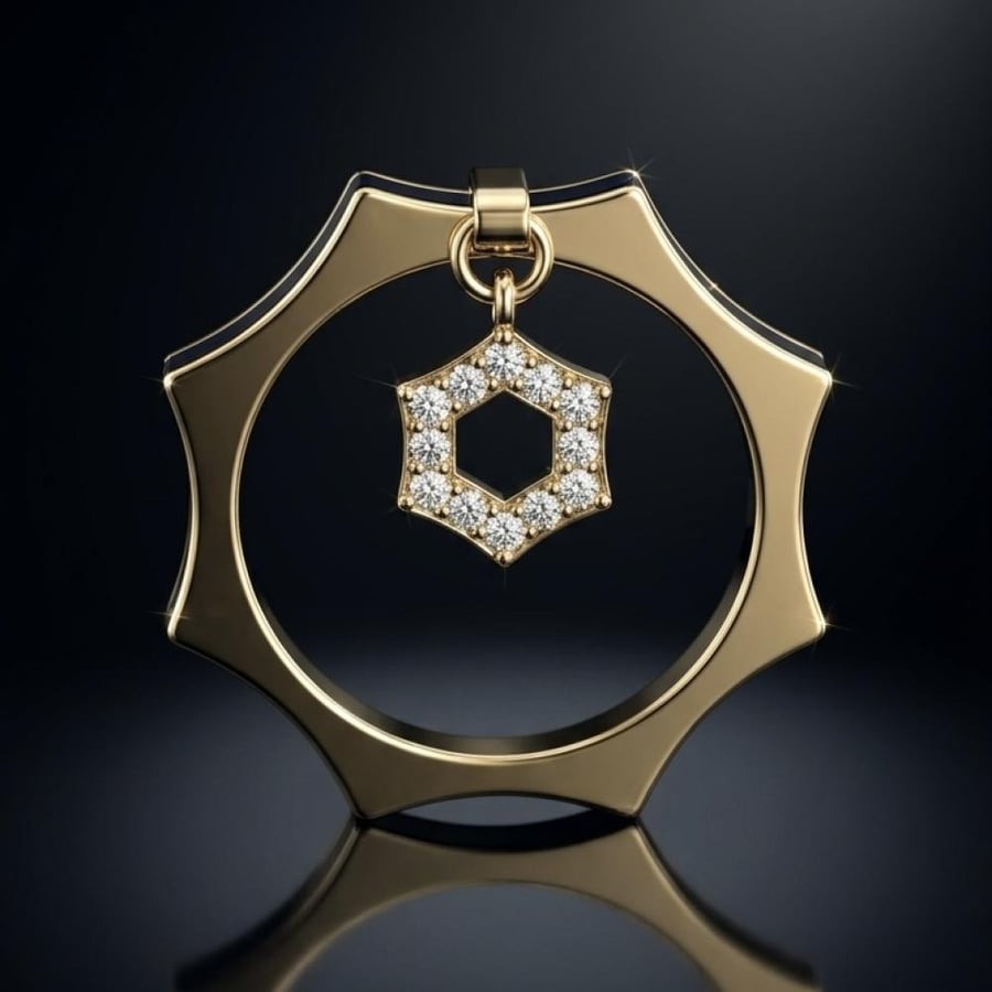 خاتم چاند 18K-Natural Diamond