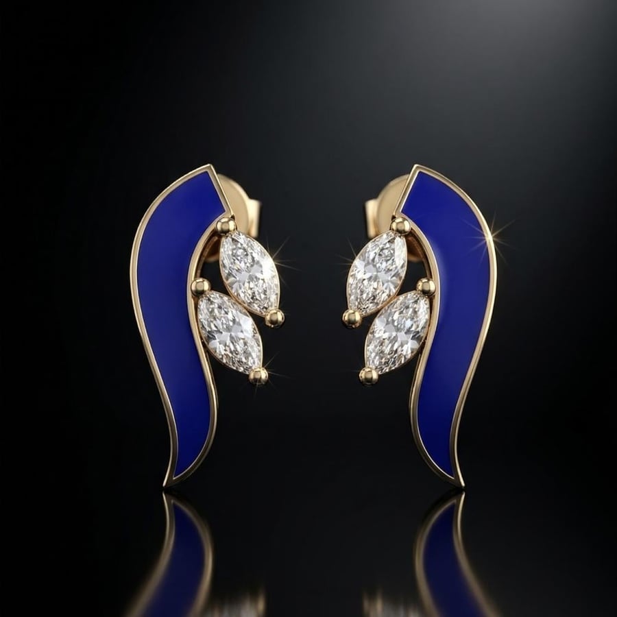 حلق ليونا 18K-Natural Diamond
