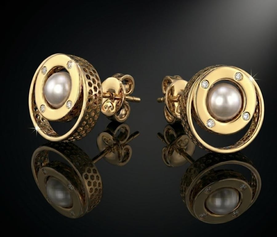 حلق نور 18K-Natural Diamond