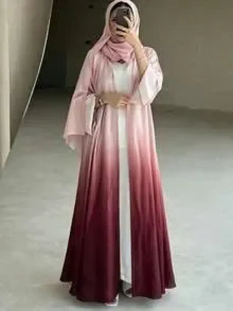 عباية كارديجان أنيقة بتدرج أخضر ماتشا