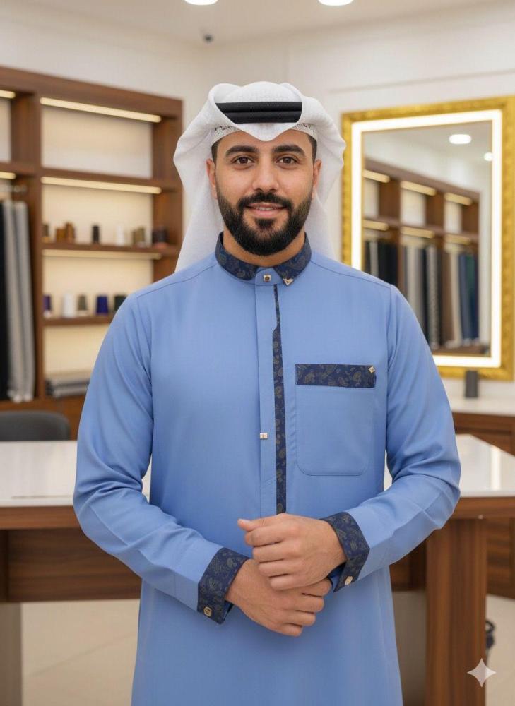 ثوب غيث الأفضل ( سماوي موديل 2 )