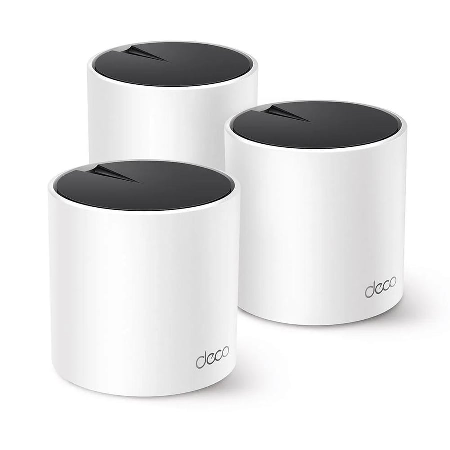 نظام شبكة واي فاي مش (Mesh) للمنزل بالكامل TP-Link Deco X55 (3 قطع) بتقنية Wi-Fi 6 وسرعة AX3000