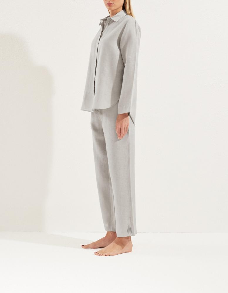 100% Linen straight trousers