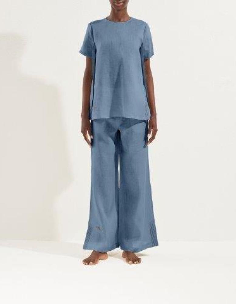 100% Linen wide leg trousers