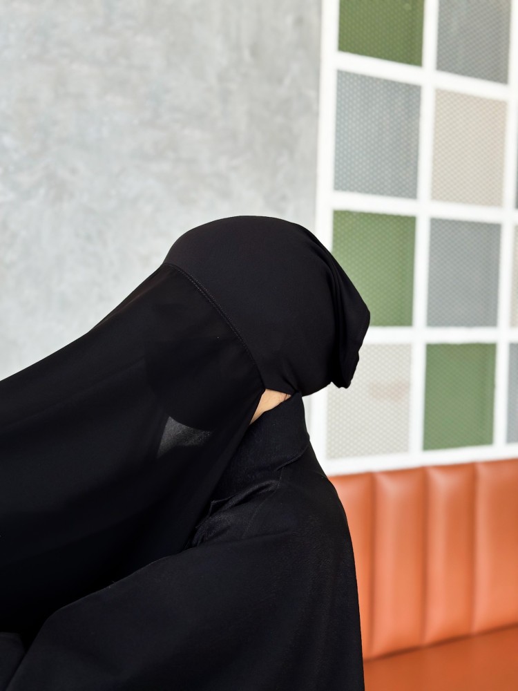 بكج نقاب مشبك حرير +طرحه ربط +طرحه بندانه