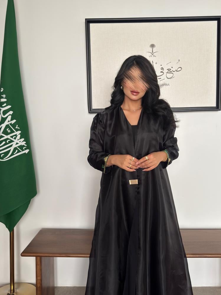 عباية قماش اورجنزا مبطن شامل الطرحة