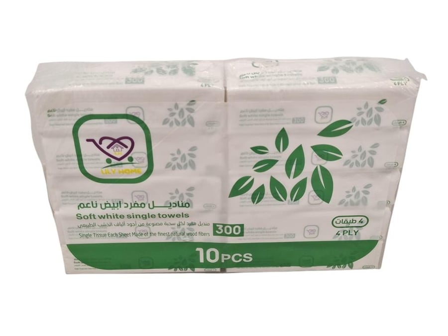 ليلي هوم | حزمة مناديل 300 | 80 علبة | 24,000 منديل | 4 طبقات | LH300-80