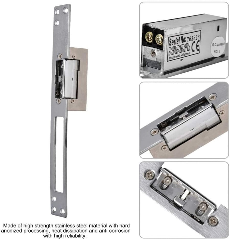 قفل كهربائي للابواب الخشبية والزجاجية Electric Lock Strike Door Access Control For Wooden and Glass Doors