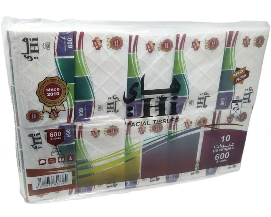 Hi | Pack of 1x10x600 Single Ultra Soft Facial Tissues