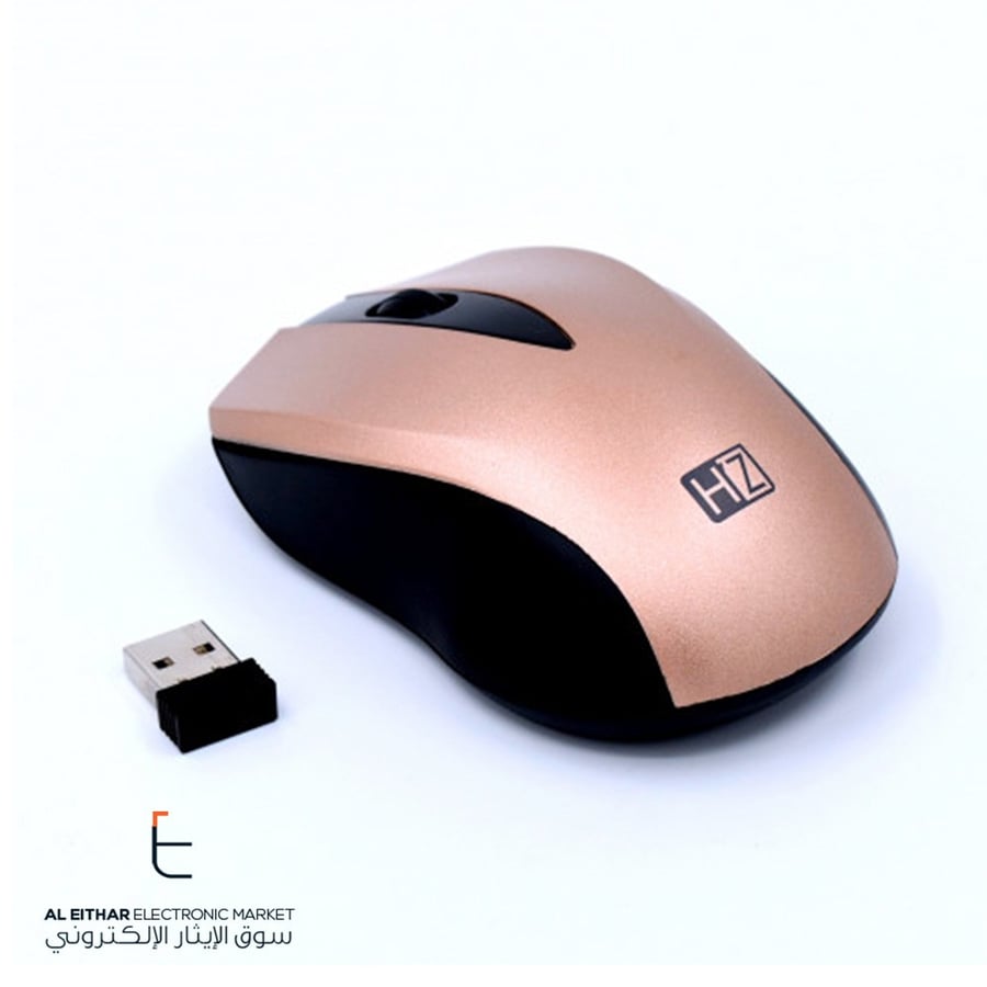 هيتز | ماوس لاسلكية ذهبية HZ HeatZ | Optical Wireless Mouse Gold ZM04