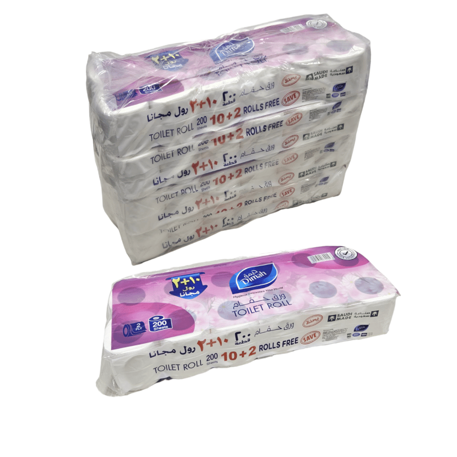 Dimah | Bundle of 4x12x200 Sheets | Toilet Paper 2Ply