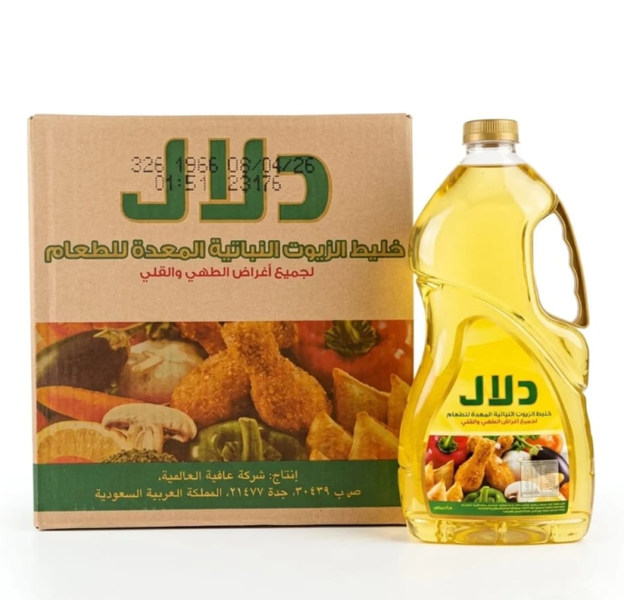 دلال | كرتون زيت نباتي صافي لجميع أغراض الطهي 1.5 لتر 6 حبة