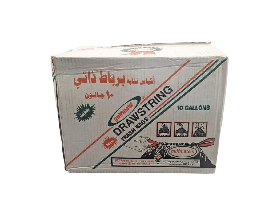 جلف ميد | كرتون رول أكياس نفايات بربطة ذاتي أزرق 10 جالون 600 كيس