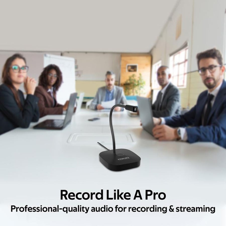 بروميت | ميكروفون يو اس بي عالي الوضوح مرن اسود Promate | HD Omni-Directional USB Microphone Flexible Gooseneck LED ProMic-1