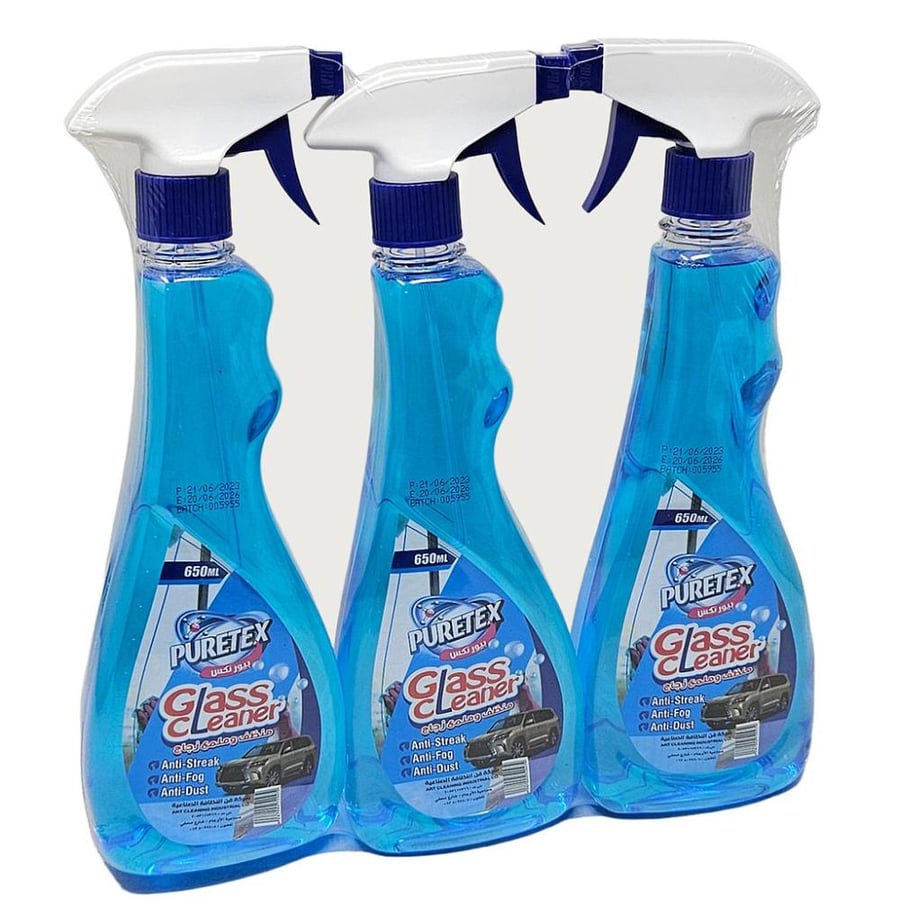 بيورتكس | بخاخ منظف وملمع الزجاج | 650 مل | كرتون | 12 حبة PURETEX | Glass Cleaner Spray | 650 ml | Carton | 12 pcs