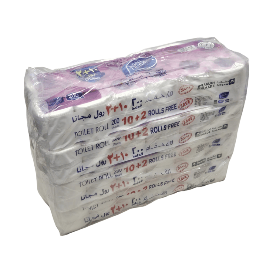 Dimah | Bundle of 4x12x200 Sheets | Toilet Paper 2Ply