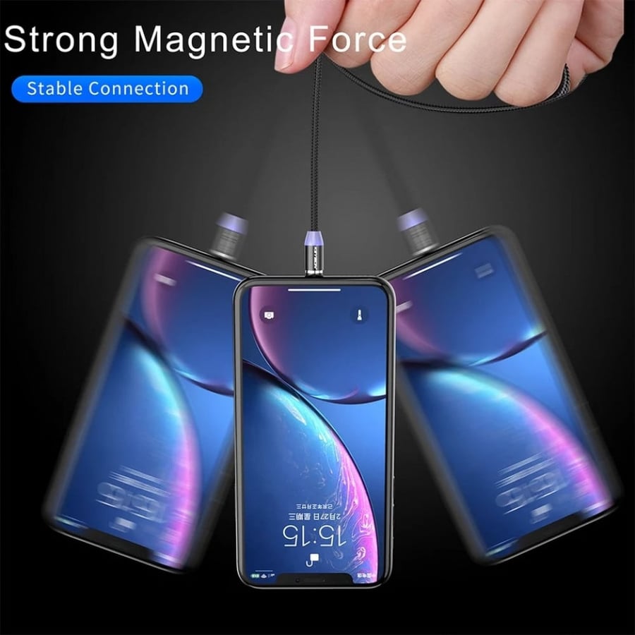 كيسيون | سلك شاحن ايفون مغناطيسي | مترين KEYSION | Magnetic iPhone Lightning to USB Cable | 2 Meter