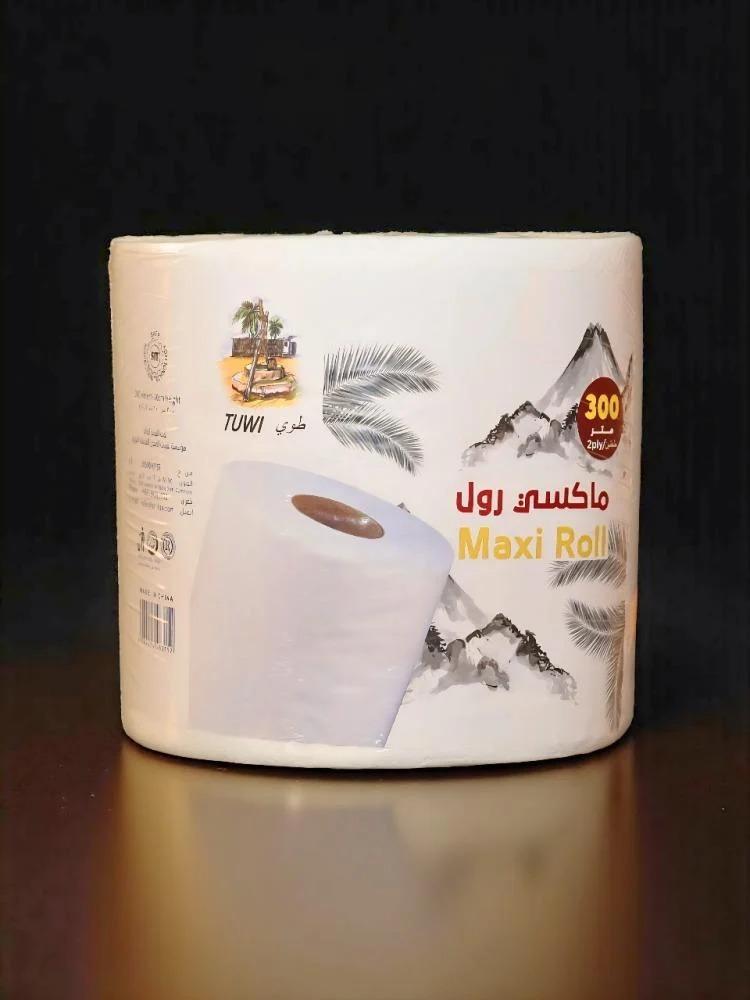 طوي | حزمة مناديل طوي | ماكسي رول | 6 رولات × 300 متر | طبقتان ناعمة | 1,800 متر مناشف ورقية TW300-6