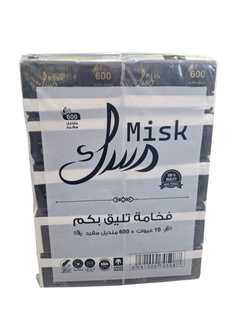مسك | حزمة مناديل 600 | 40 علبة 24,000 منديل مفرد MSK600-40