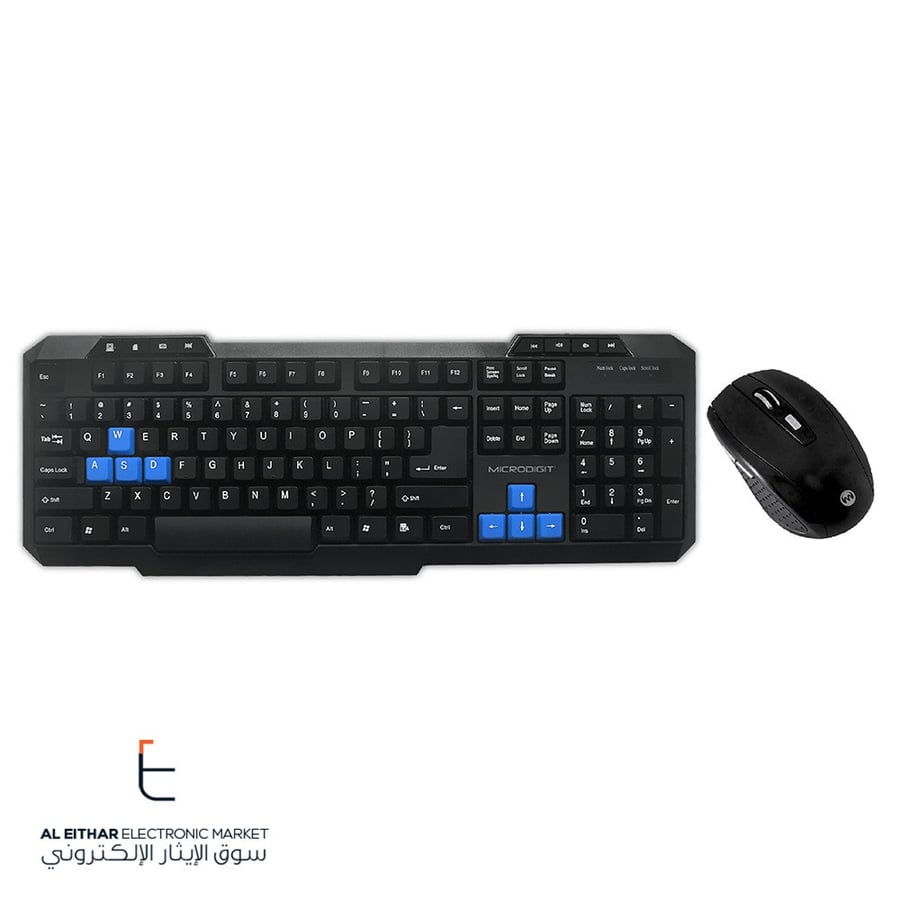 مايكروديجيت | كيبورد وماوس لاسلكية عربي انجليزي Microdigit | Wireless Keyboard and Mouse Combo MD301K