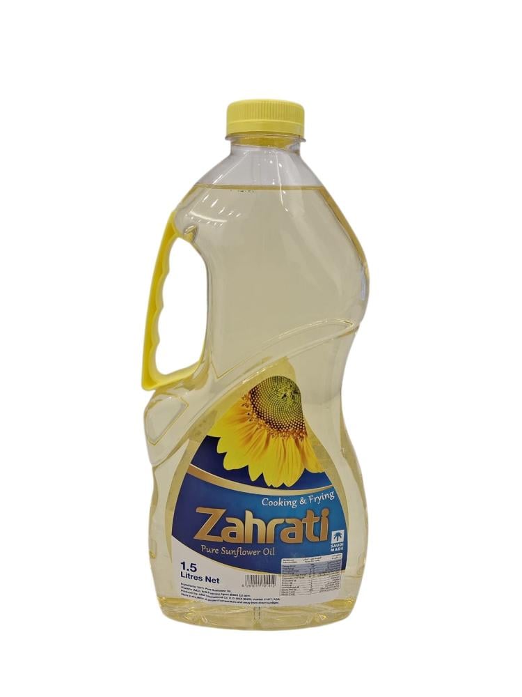 زهرتي | كرتون زيت دوار الشمس صافي للطبخ والقلي 1.5 لتر 6 حبة