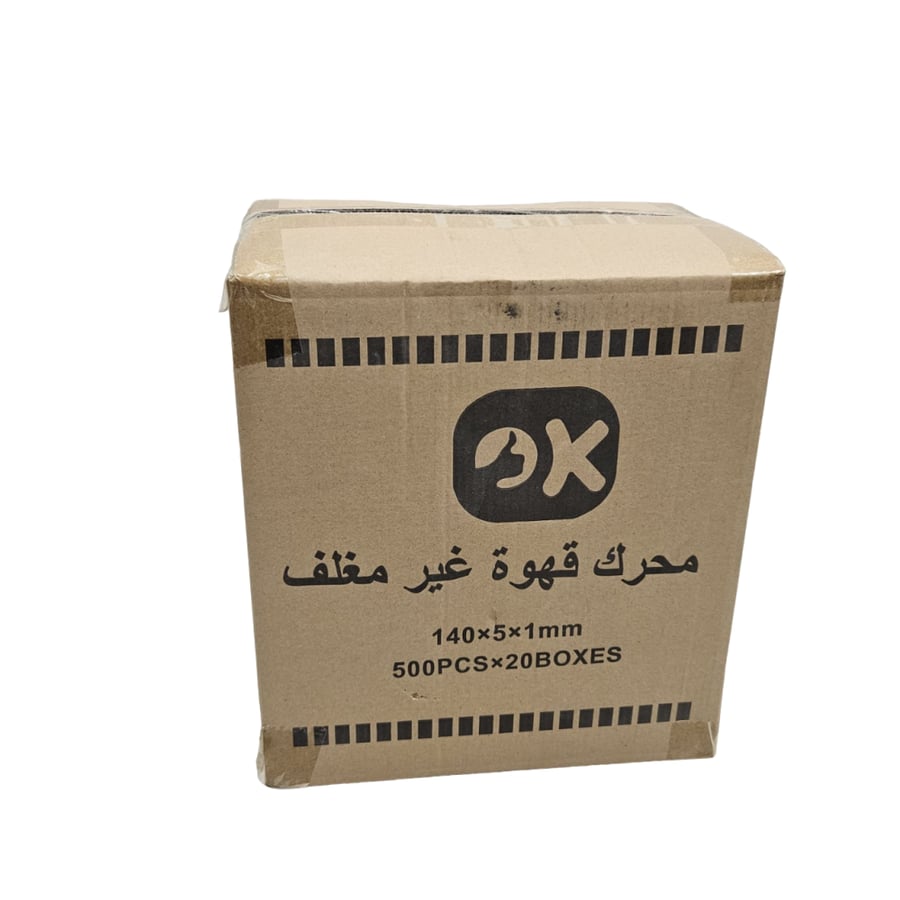 اوكي | محراك | مذواب | اعواد خشبية للقهوة | 1x5x140 مم | 500 عود | كرتون | 20 علبة