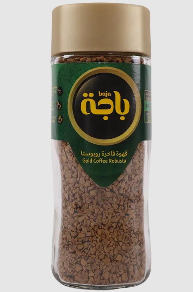 باجة | حبيبات قهوة جولد | سريعة الذوبان | فاخرة روبوستا | 100 جرام