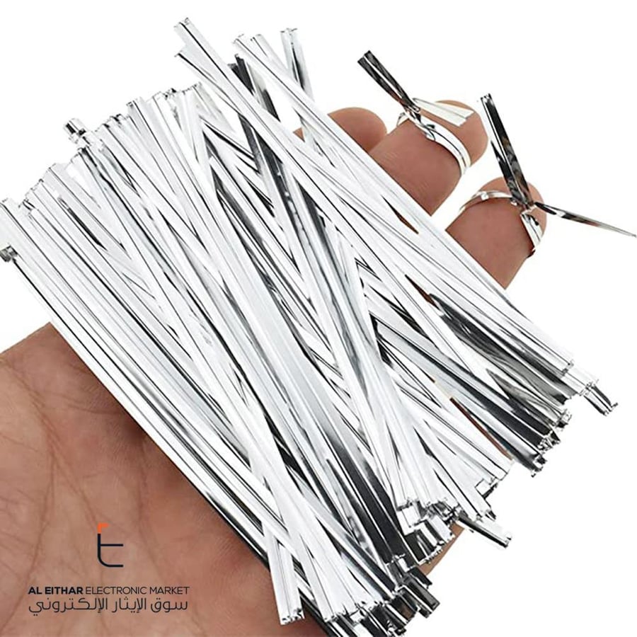 ربطات خبز واسلاك | شدة 100 ربطة | صغير ذهبي 6 سم Twist Tie | 100pcs