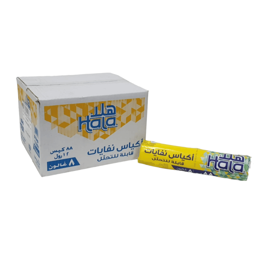 Napco Hala | Carton Trash Bags Roll | 8 Gallons | White | 88 Bags | 12 pcs