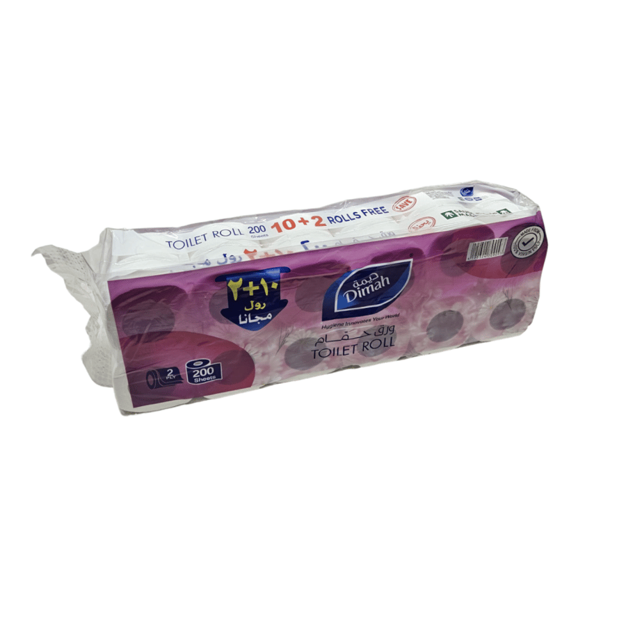Dimah | Bundle of 4x12x200 Sheets | Toilet Paper 2Ply