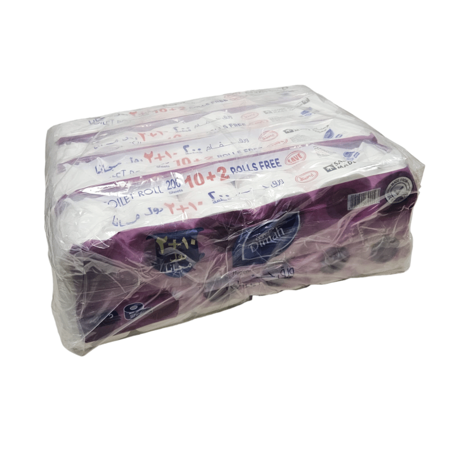 Dimah | Bundle of 4x12x200 Sheets | Toilet Paper 2Ply
