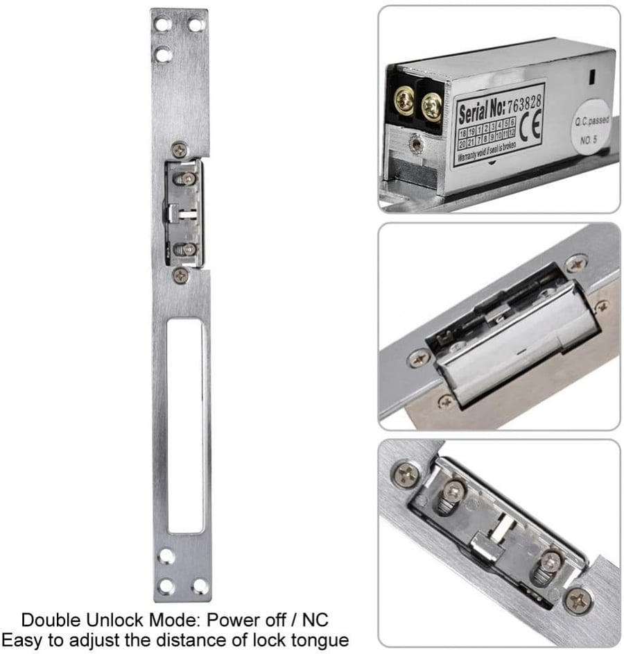 قفل كهربائي للابواب الخشبية والزجاجية Electric Lock Strike Door Access Control For Wooden and Glass Doors