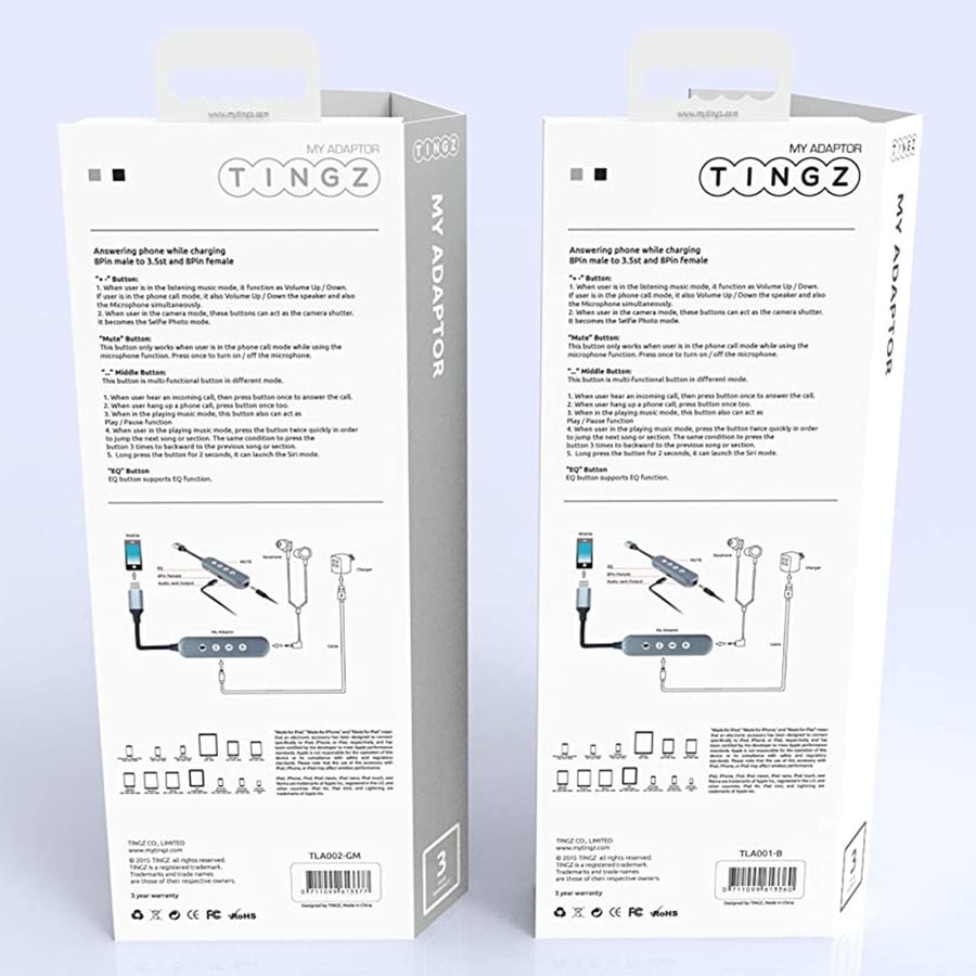 تينجز | وصلة محول مقسم ايفون وصوت TINGZ | My Adapter 8 Pin Audio Splitter Adapter