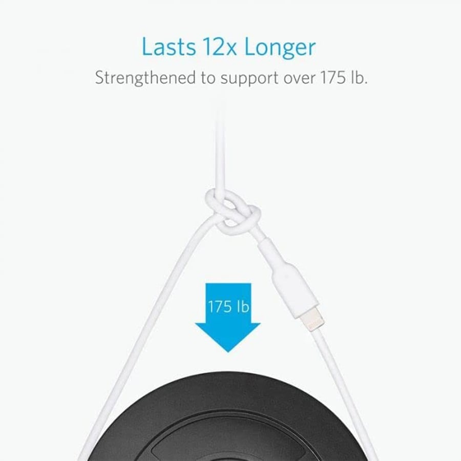 انكر | الاصلي معتمد سلك شحن ونقل بيانات ايفون لايتنينج ابيض ANKER | PowerLine II MFi with Lightning Connector 1.8M Cable