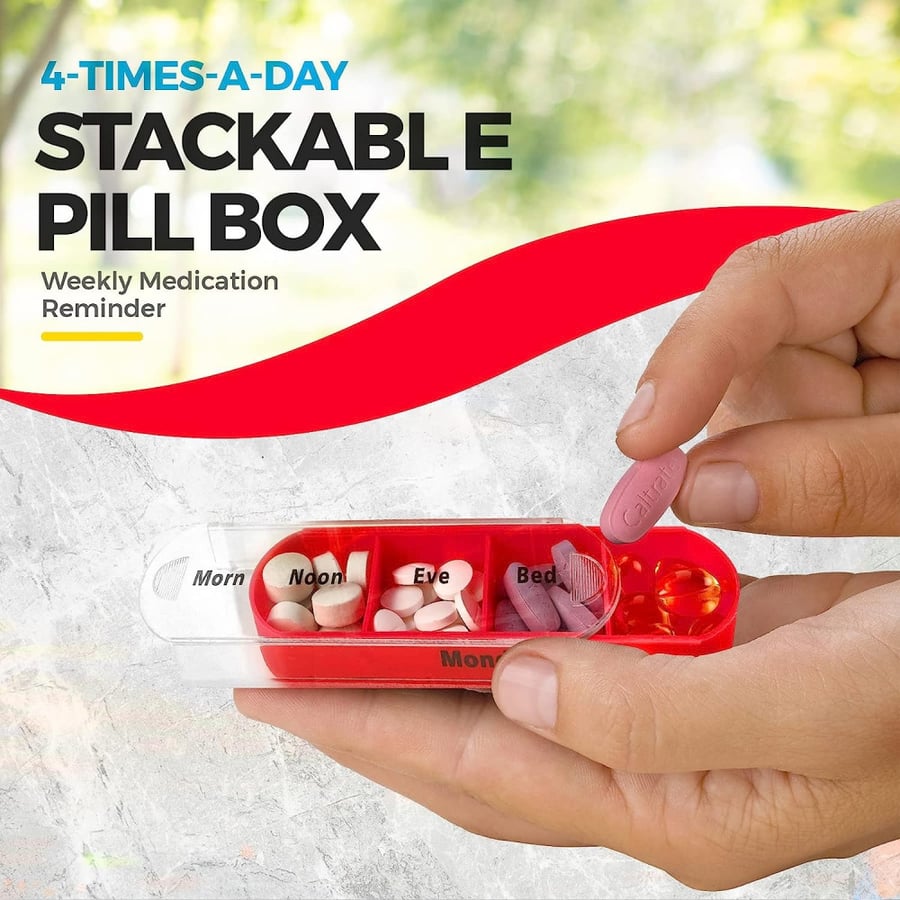 MEDca | Weekly Pill Organizer | 4 Times-a-Day