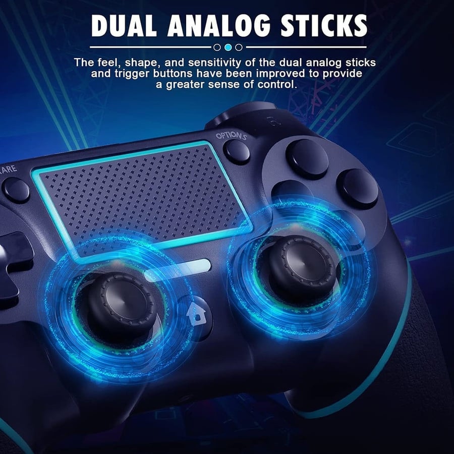 لوف نوف | وحدة تحكم لاسلكية لجهاز بلايستيشن 4 باهتزاز مزدوج | اسود LOVNOV | Wireless PS4 Controller Dual Vibration Game Joystick