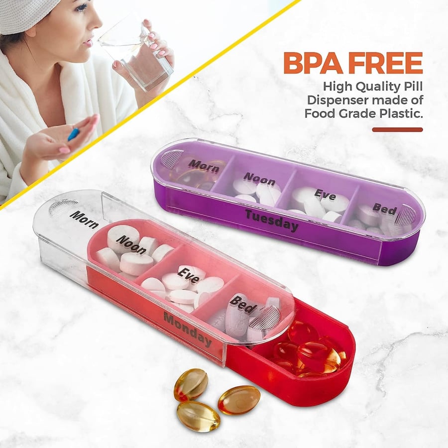 MEDca | Weekly Pill Organizer | 4 Times-a-Day