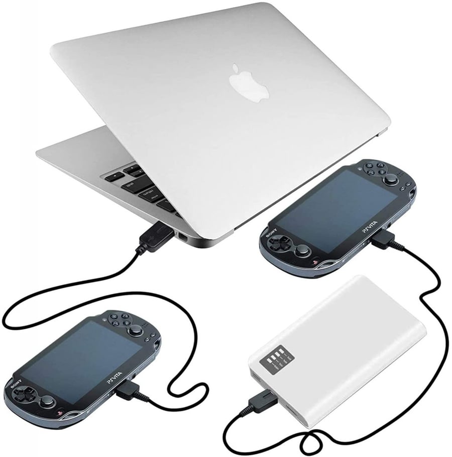 قطعتين سلك شحن ومزامنة البيانات جهاز سوني بلايستيشن فيتا Playstation Vita USB Charging and Data Cable for PSV 1000