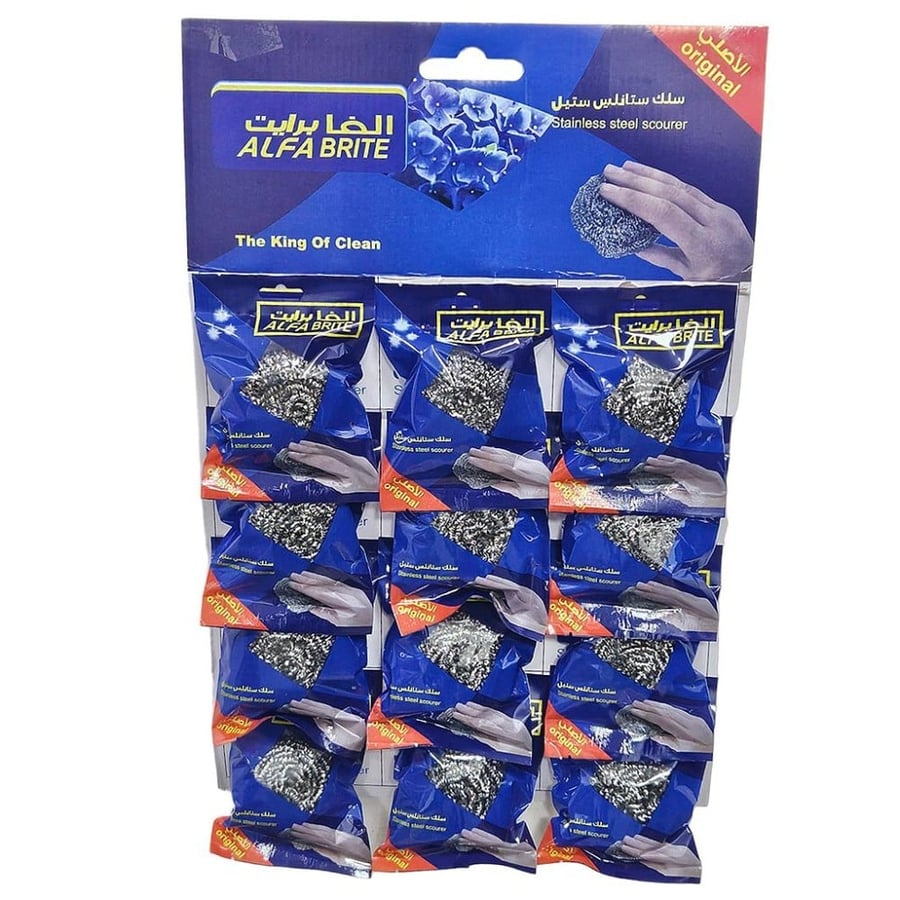 Alfa Brite | Stainless Steel Scrubber | Original | Carton | 12X16 | 192 pcs