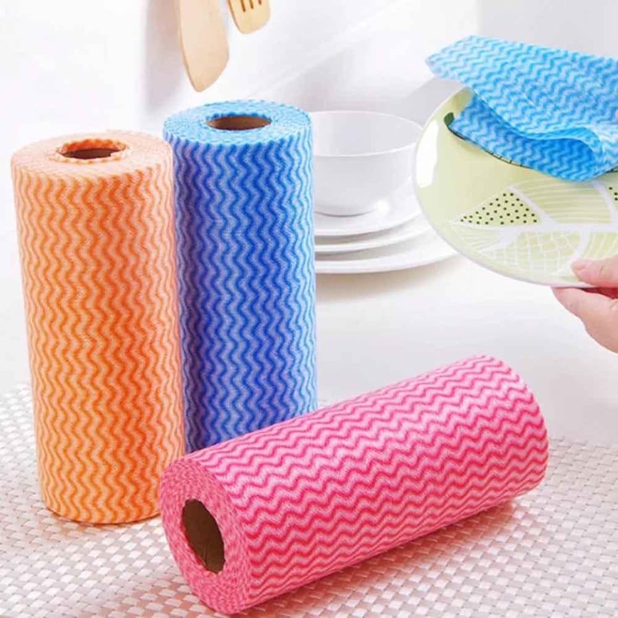 ريكس | رول مناشف فاخرة لغسيل وتجفيف الاطباق | ملون | 20x30 سم | 50 منديل Rex | Luxury Roll Towels| Colors Tissues